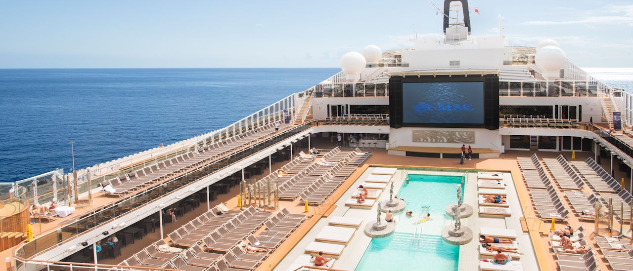 The pool deck