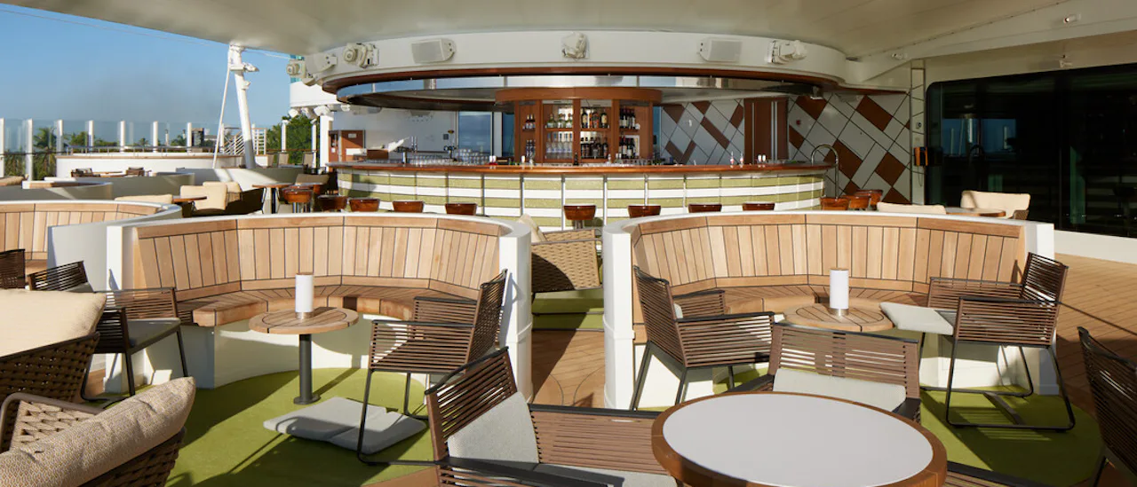 Sunset Bar on deck 8 is the ultimate place for sundowners