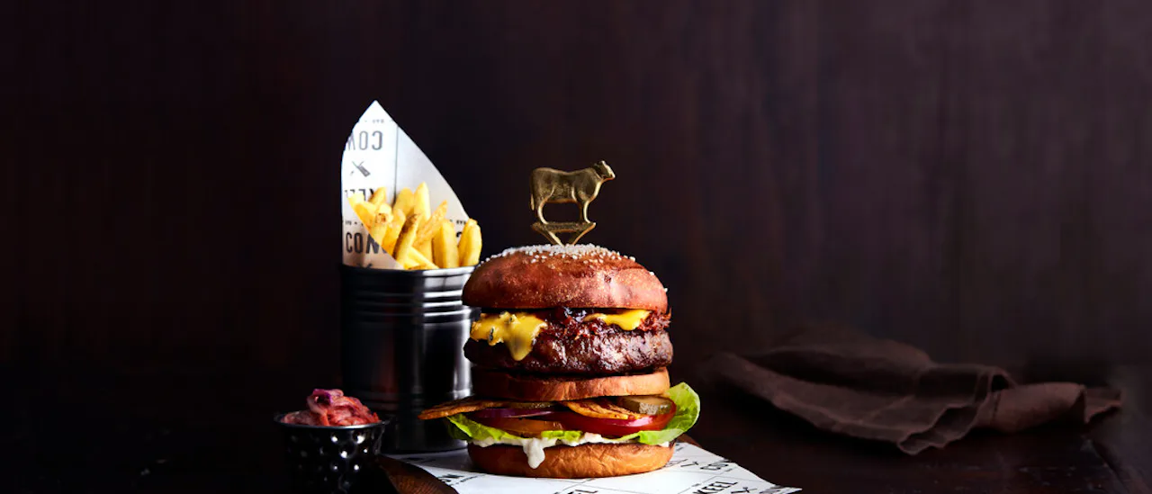 Breakfast, lunch, or dinner authentic gastropub fare is served at The Keel & Cow