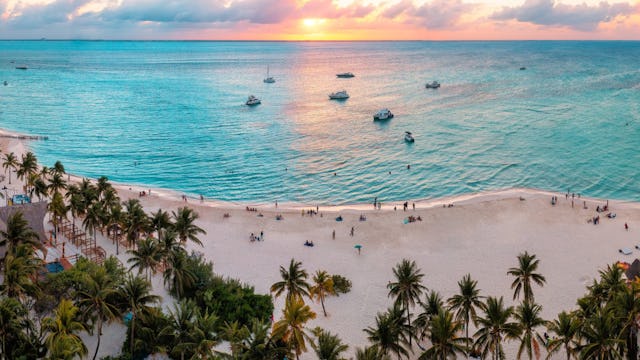 Cancun beach during summer