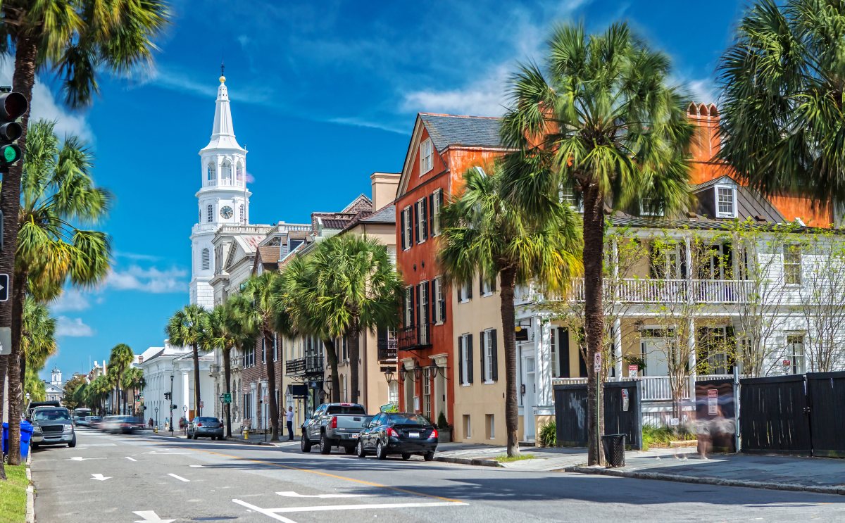 St. Michaels Church and Broad St. in Charleston