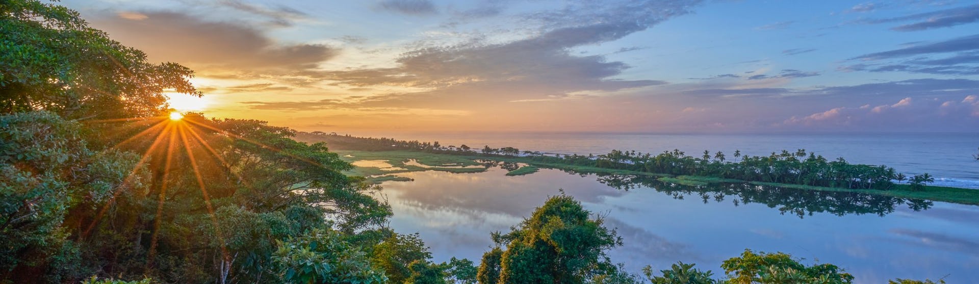 Sunrise Corcovado National Park on the Osa Peninsula in Costa Rica