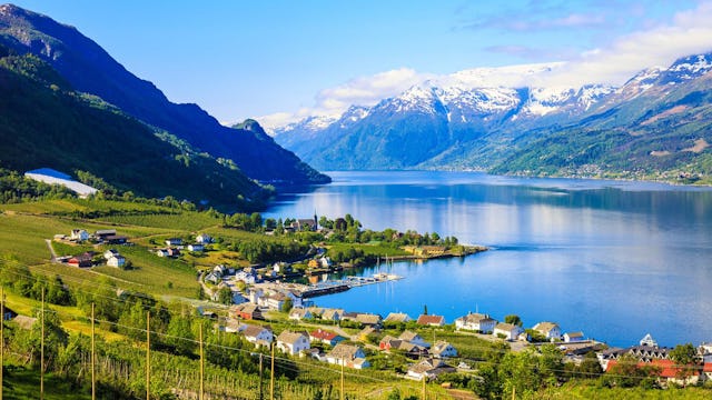 Spectacular scenery of the morning Sørfjord, Norway