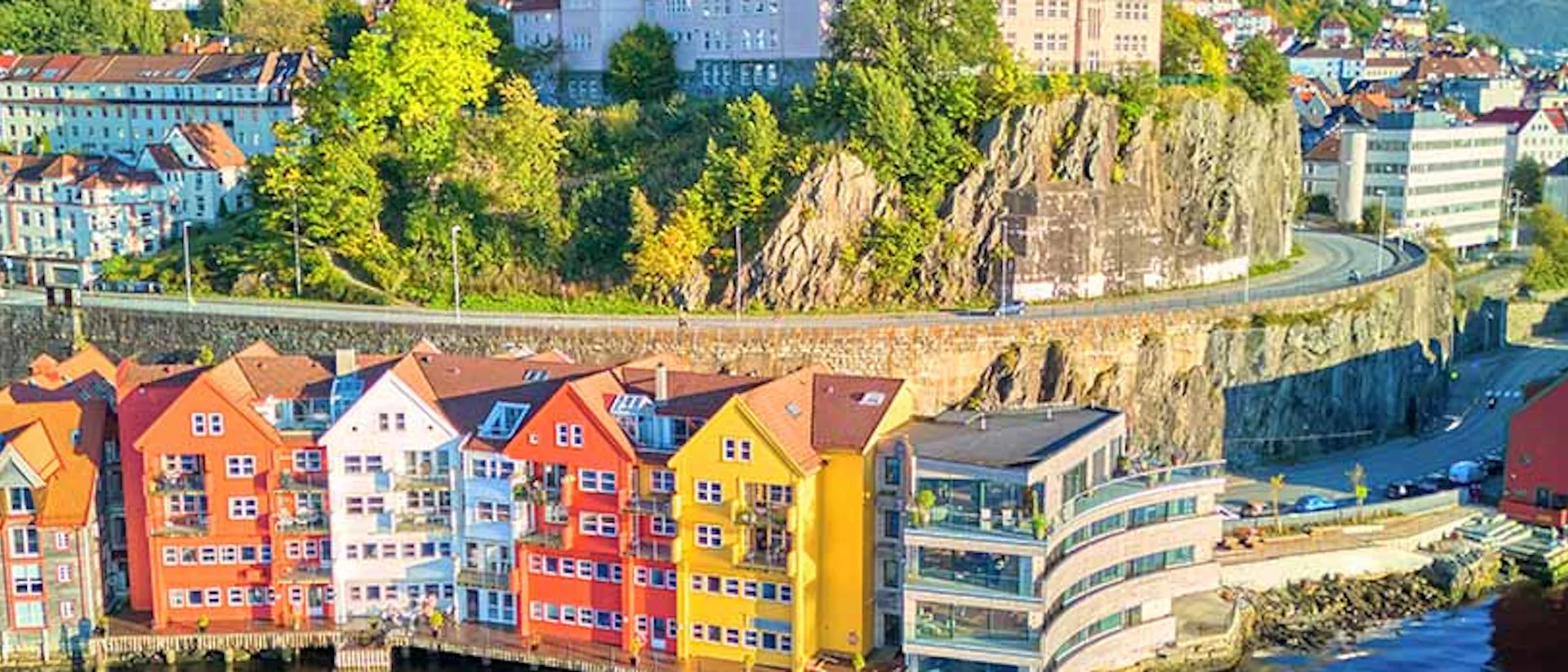 Aerial view of district Skutevik in Bergen, Norway