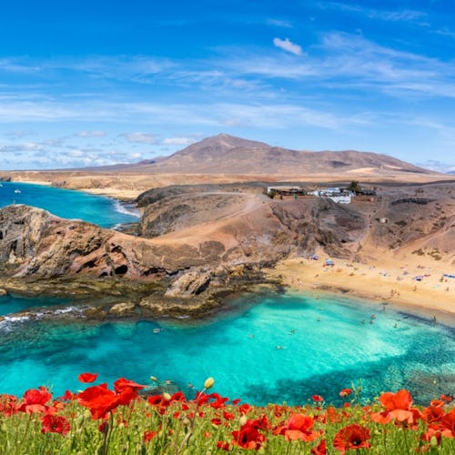 Landscape with Papagayo beach, Lanzarote, Canary Islands