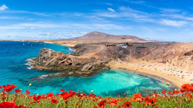 Landscape with Papagayo beach, Lanzarote, Canary Islands