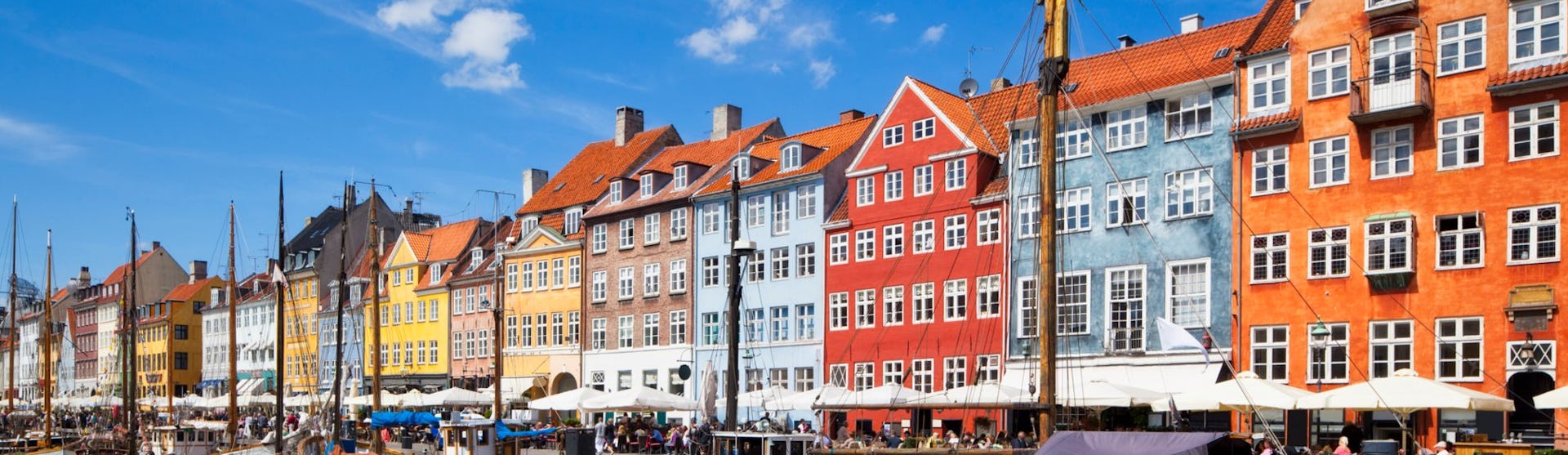 Nyhavn district in Copenhagen, Denmark