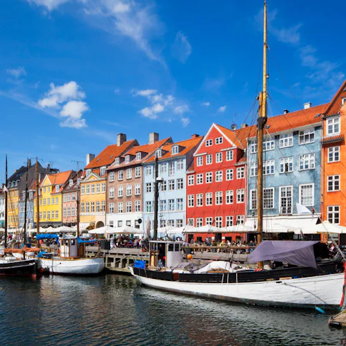 Nyhavn district in Copenhagen, Denmark
