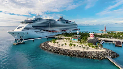 MSC Cruises MSC Seashore docked at MSC Ocean Cay