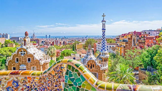 Barcelona. Gorgeous and amazing Park Guel. Spain.