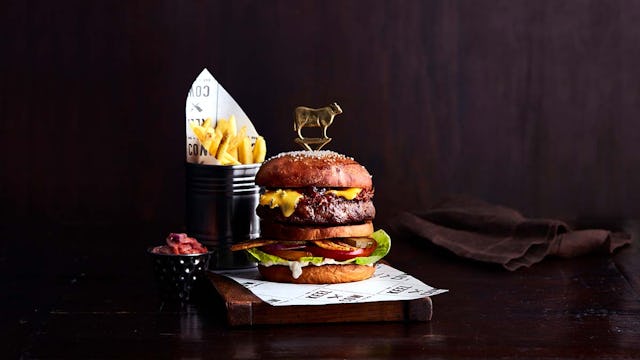 Burger and Fries from Keel & Cow, P&O Cruises