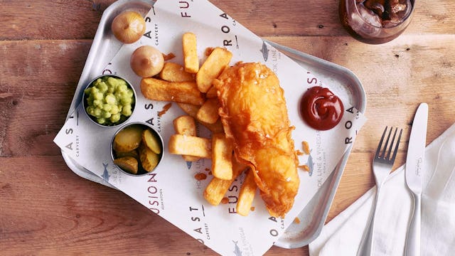 Fish & Chips from The Quays on board Arvia
