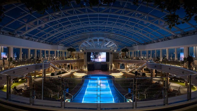 P&O Cruises' Arvia Skydome at Night
