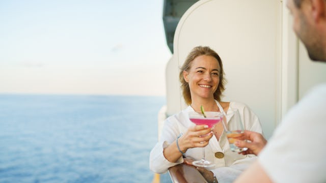 Enjoying a cocktail on a transatlantic cruise