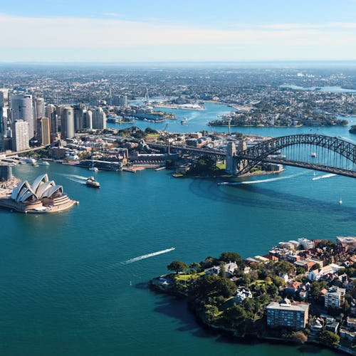 Aerial View of Sydney Harbour in Sydney, Australia
