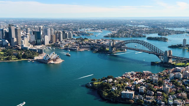 Aerial View of Sydney Harbour in Sydney, Australia