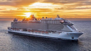 MSC Seashore at sunset