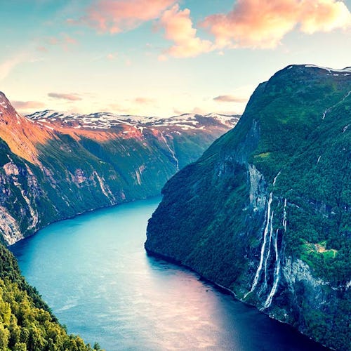 Norwegian Fjords Summer Sunset