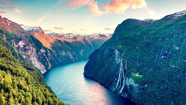 Norwegian Fjords Summer Sunset