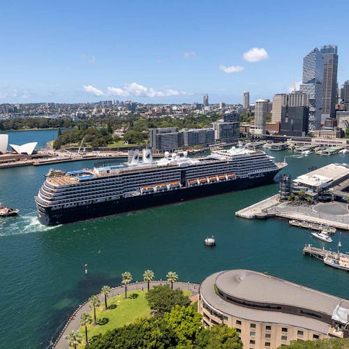 Holland America's Westerdam cruise ship docking in Sydney Australia