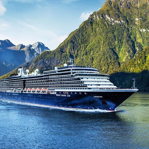 Holland America's Noordam sailing through the Norwegian Fjords
