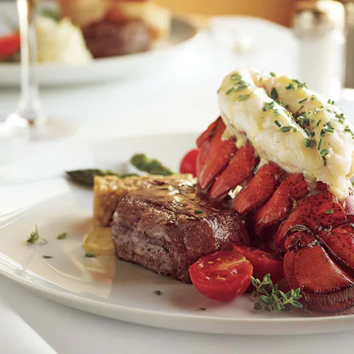 Surf and Turf meal from Holland America Main Dining Room