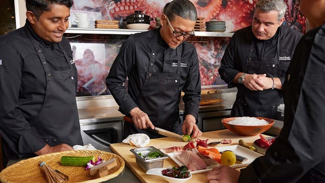 Holland America chefs preparing food