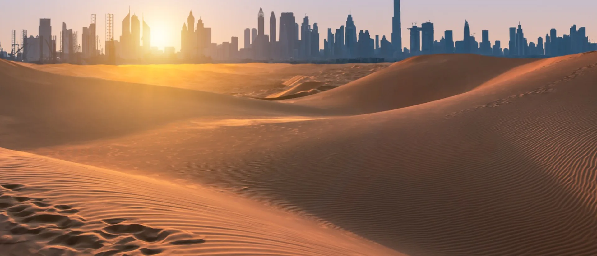 Dubai skyline as seen from the desert