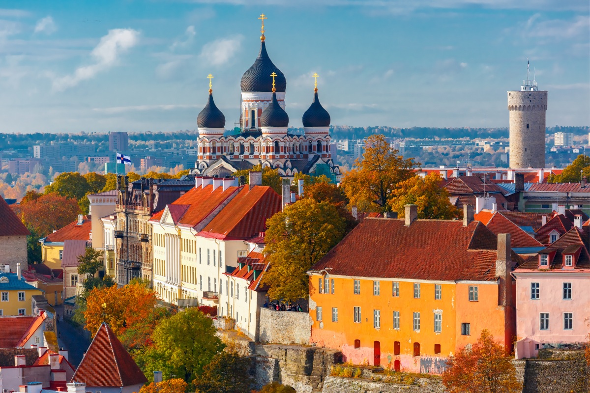 Aerial view of old town, Tallinn in Estonia