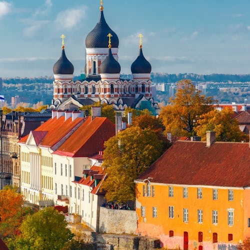 Aerial view of old town, Tallinn in Estonia