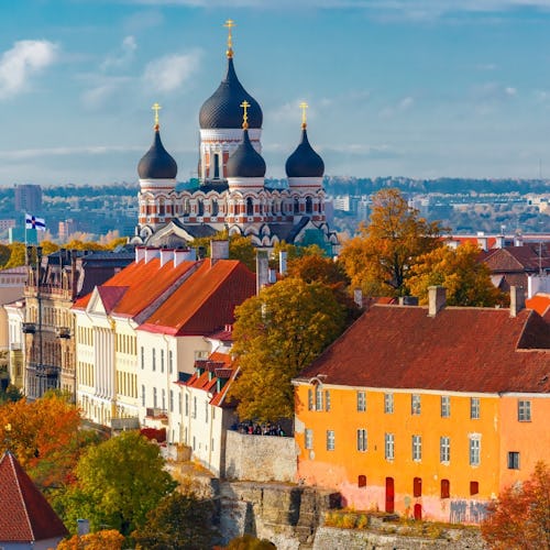 Aerial view of old town, Tallinn in Estonia