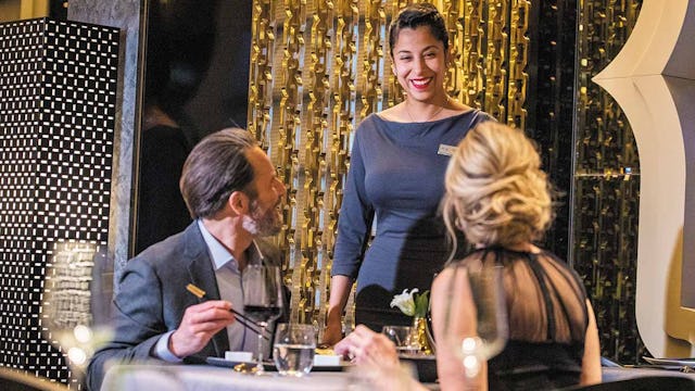 Couple dining in Pacific Rim on board Regent