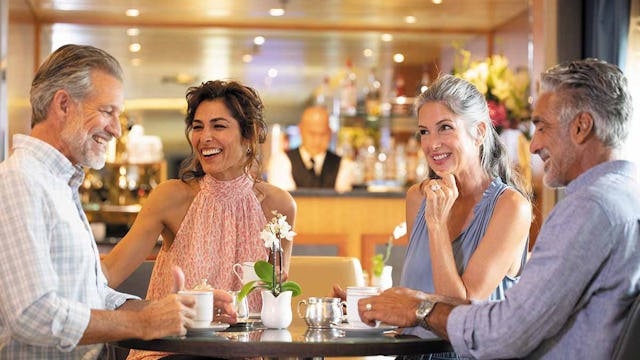 People enjoying Coffee Connection on board Regent