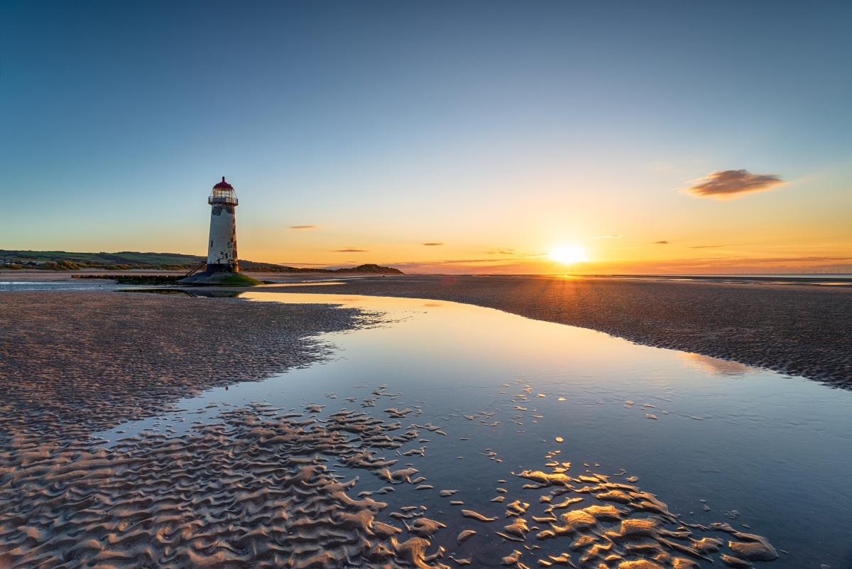 Point of Ayr Lighthouse at Talacre in Wales
