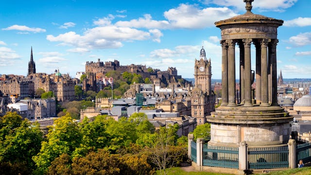 View over historic Edinburgh from Calton Hill, Scotland
