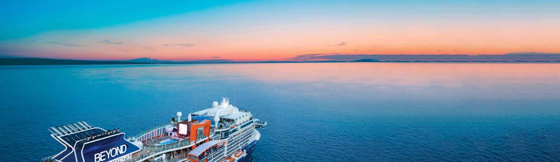 Celebrity Beyond Cruise Ship sailing towards horizon