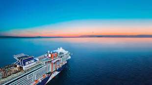 Celebrity Beyond Cruise Ship sailing towards horizon