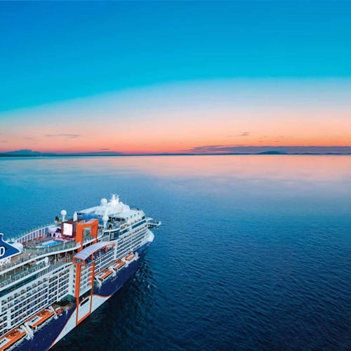 Celebrity Beyond Cruise Ship sailing towards horizon