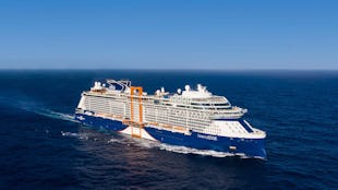 Celebrity Edge Cruise Ship sailing out to sea