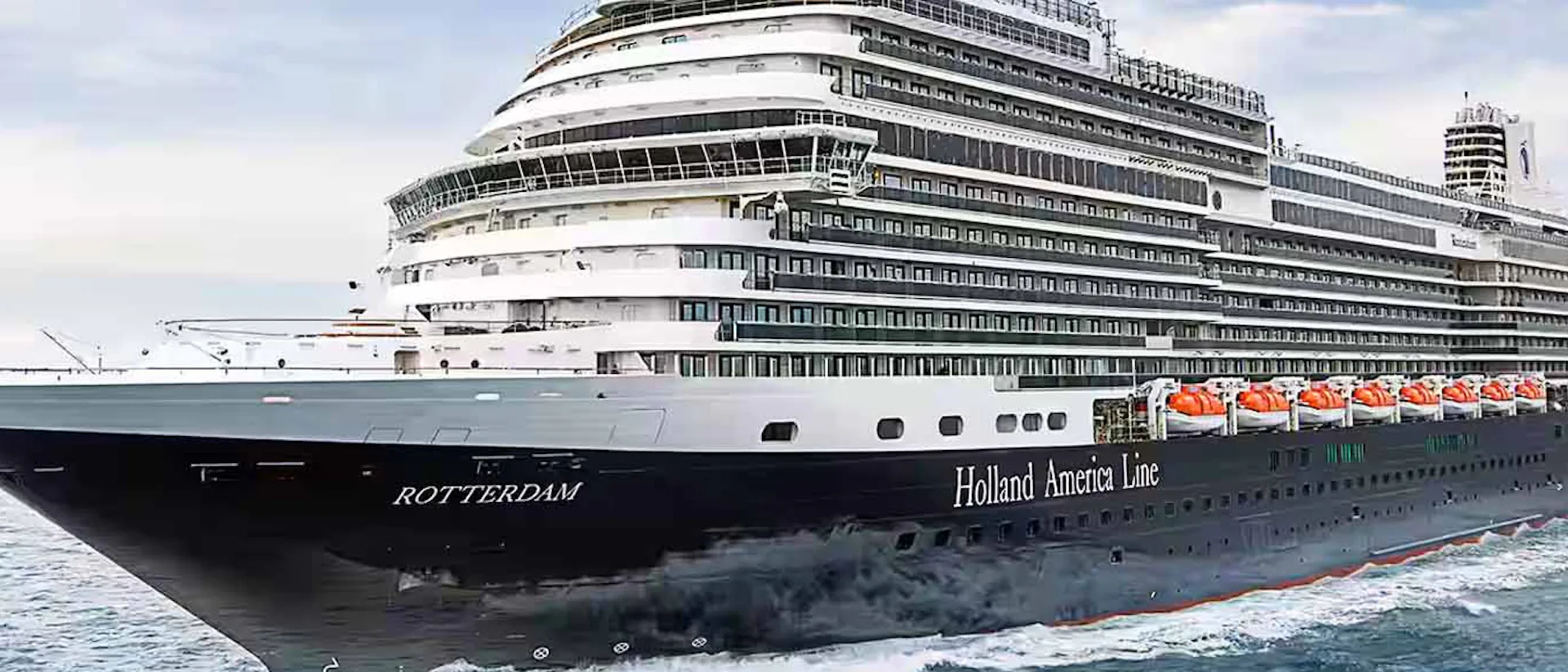 Holland America's crusie ship Rotterdam at sea