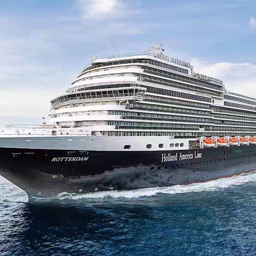 Holland America's crusie ship Rotterdam at sea