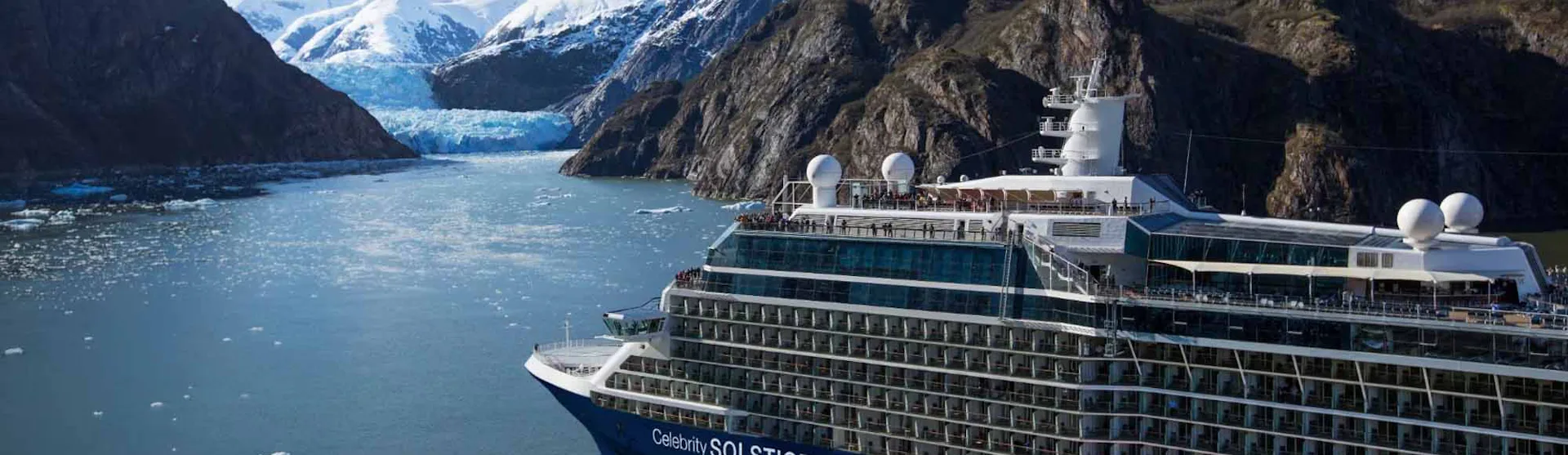 Celebrity Solstice cruise ship sailing through Fjords