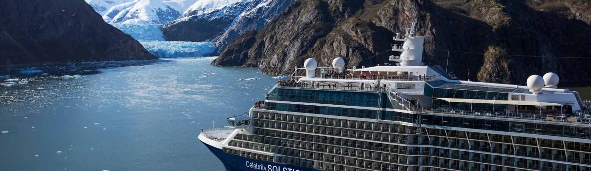 Celebrity Solstice cruise ship sailing through Fjords