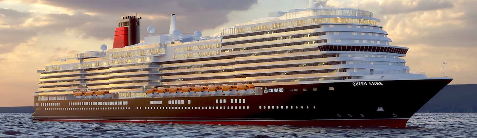 Cunard's Queen Anne cruise ship at sea