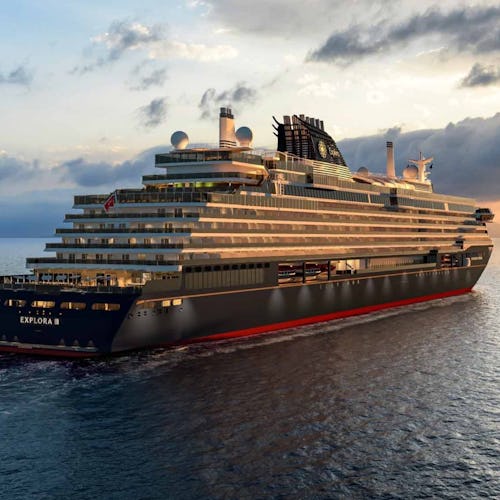 Explora III cruise ship sailing to the horizon