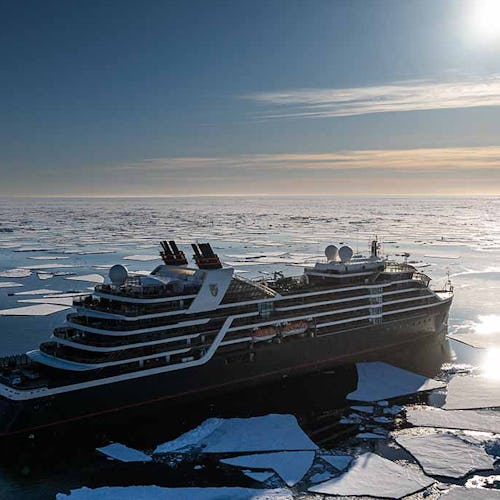 Seabourn ship sailing through the arctic