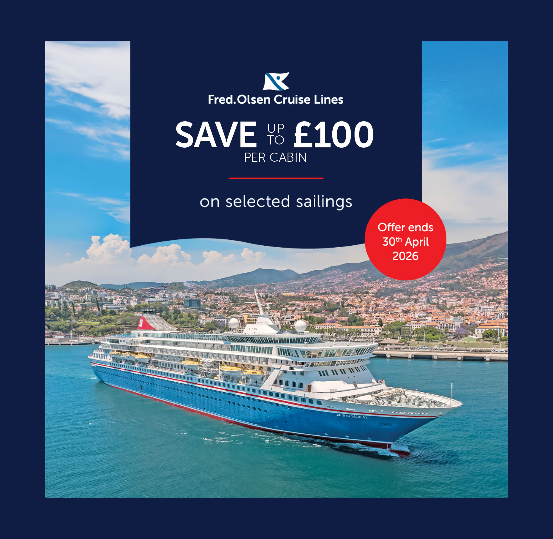 Save up to £100 per cabin