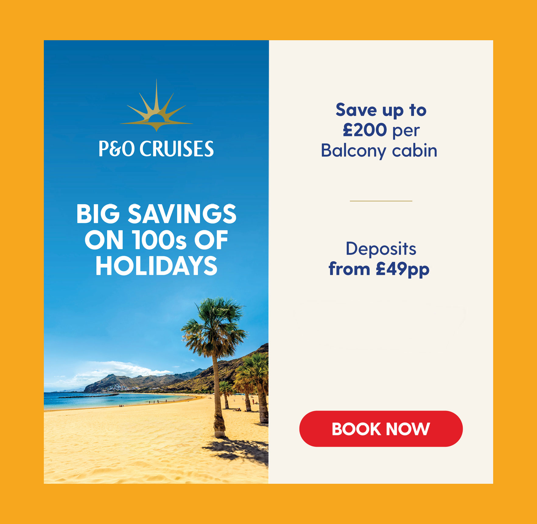 LOW DEPOSIT WITH P&O CRUISES